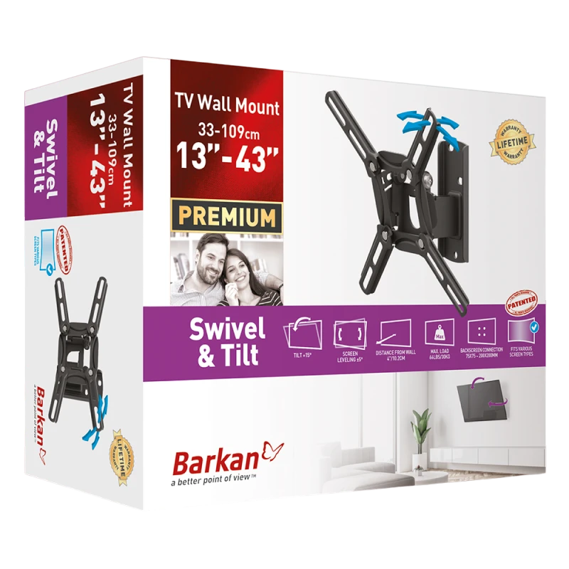 Suport tv de perete  barkan 2200, negru 9