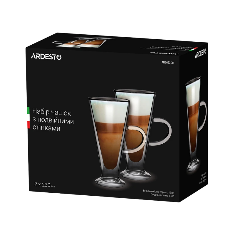Set de pahare ardesto ar2623gh, 230 ml, 2 bucs, transparent 3