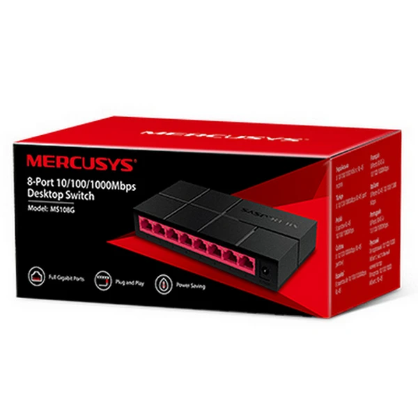 Mercusys ms108g, 8-port 10/100/1,000 mbps desktop switch 5