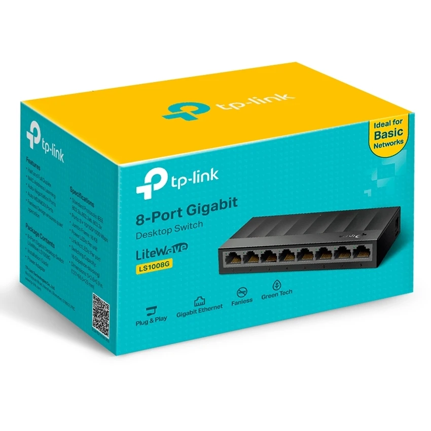 Сетевой коммутатор tp-link ls1008g, 8x 10/100/1000 мбит/с 5