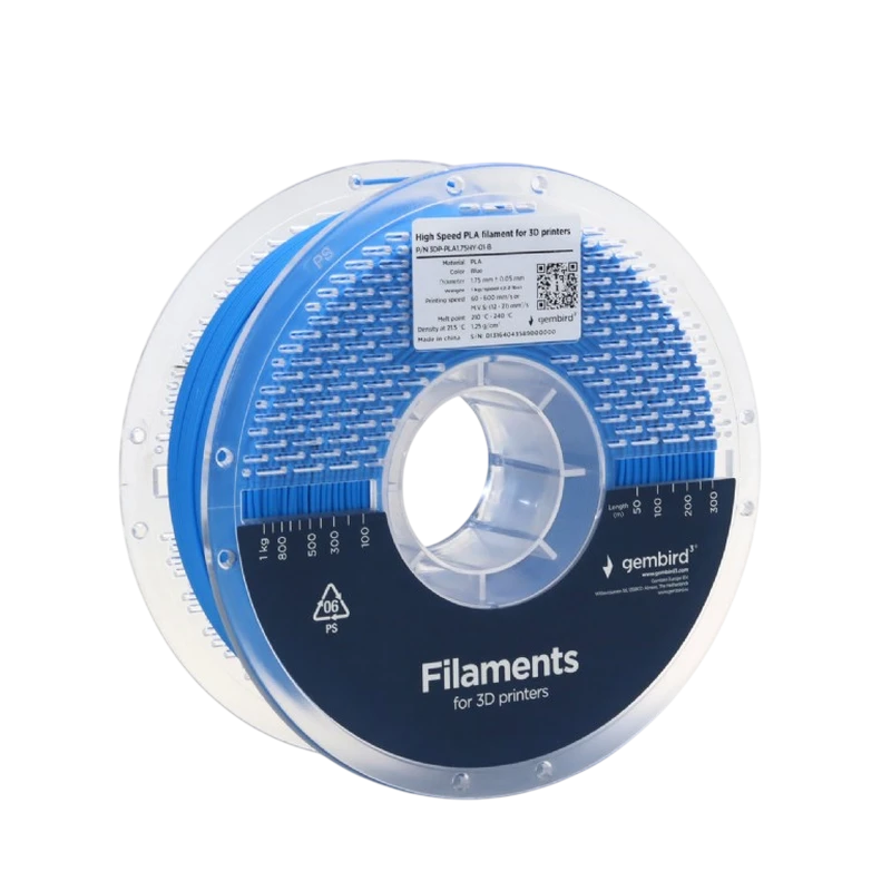 Filament pentru imprimantă 3d gembird 3dp-pla1.75hy-01-b, pla, albastru, 1.75 mm, 1kg 3