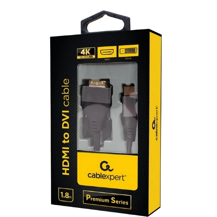 Adaptor video cablexpert cc-hdmi-dvi-4k-6, hdmi (m) - dvi-i (m), 1,8m, negru 3