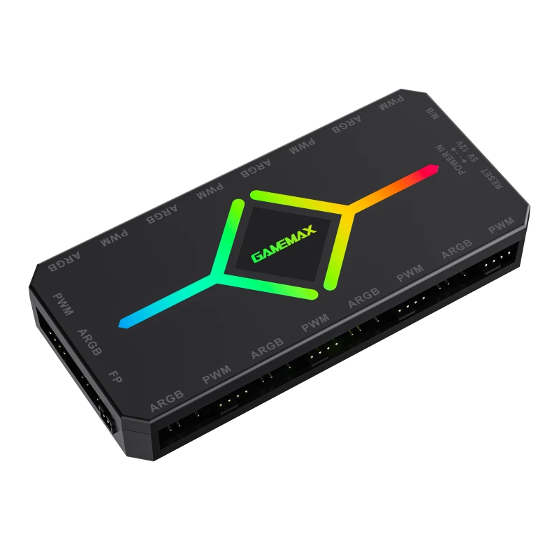 Концентратор вентилятора gamemax v4.0 argb+pwm controller (v4.0), чёрный 4