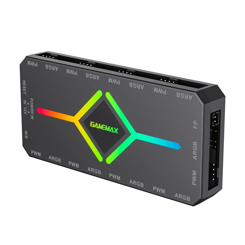 Концентратор вентилятора gamemax v4.0 argb+pwm controller (v4.0), чёрный 6