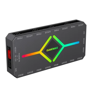 Концентратор вентилятора gamemax v4.0 argb+pwm controller (v4.0), чёрный