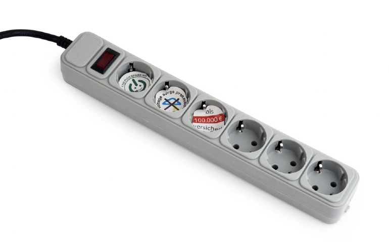 Prelungitor electric gembird gmb spg6-b-6c, 6 prize, 1,8 m, gri 3