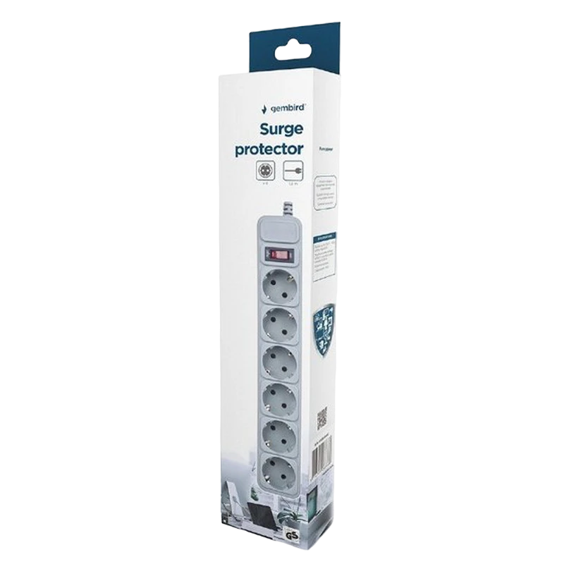 Prelungitor electric gembird gmb spg6-b-6c, 6 prize, 1,8 m, gri 4