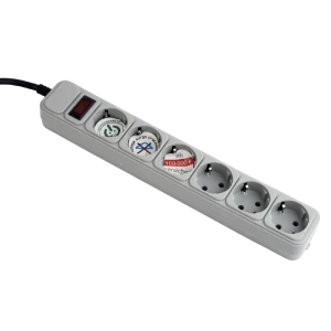 Сетевой фильтр gembird gmb spg6-b-6c, 6 розеток, 1,8 м, серый
