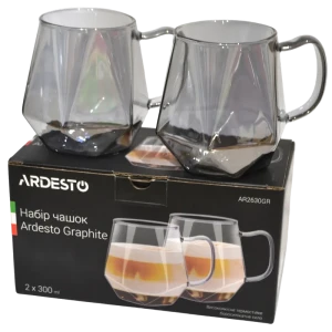 Набор стаканов ardesto ar2630gr, 300 мл, 2 шт, прозрачный Thumbnail 3