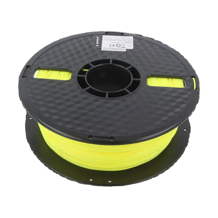Filament pentru imprimantă 3d gembird 3dp-pla1.75-01-fy, pla, galben fluorescent, 1.75 mm, 1kg 3