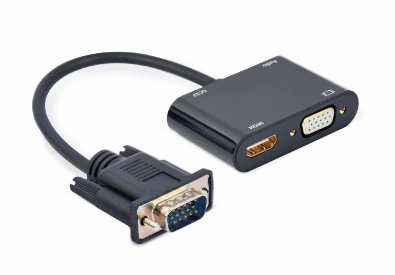 Adaptor cablexpert a-vga-hdmi-02, vga d-sub (m) - hdmi (f) + vga, 0.15 m, negru 6