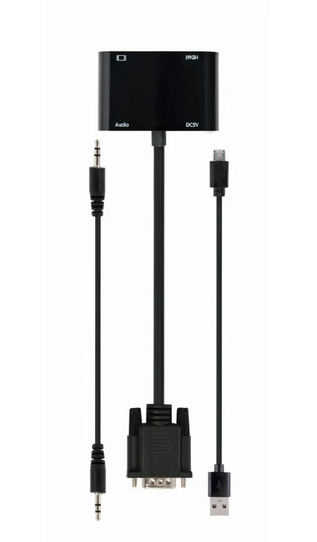 Adaptor cablexpert a-vga-hdmi-02, vga d-sub (m) - hdmi (f) + vga, 0.15 m, negru 5