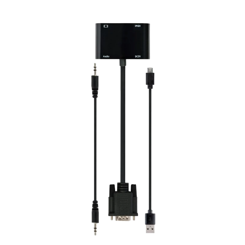 Adaptor cablexpert a-vga-hdmi-02, vga d-sub (m) - hdmi (f) + vga, 0.15 m, negru 7