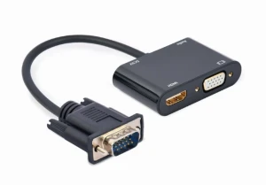 Adaptor cablexpert a-vga-hdmi-02, vga d-sub (m) - hdmi (f) + vga, 0.15 m, negru Thumbnail 6
