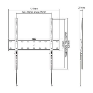 Фиксированное настенное крепление gembird wm-55f-02, чёрный Thumbnail 2