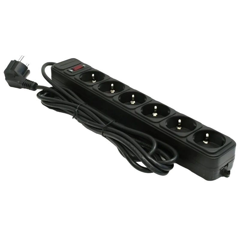 Сетевой фильтр ultra power up6-b-10ppb, 6 розеток, 3м, чёрный 3