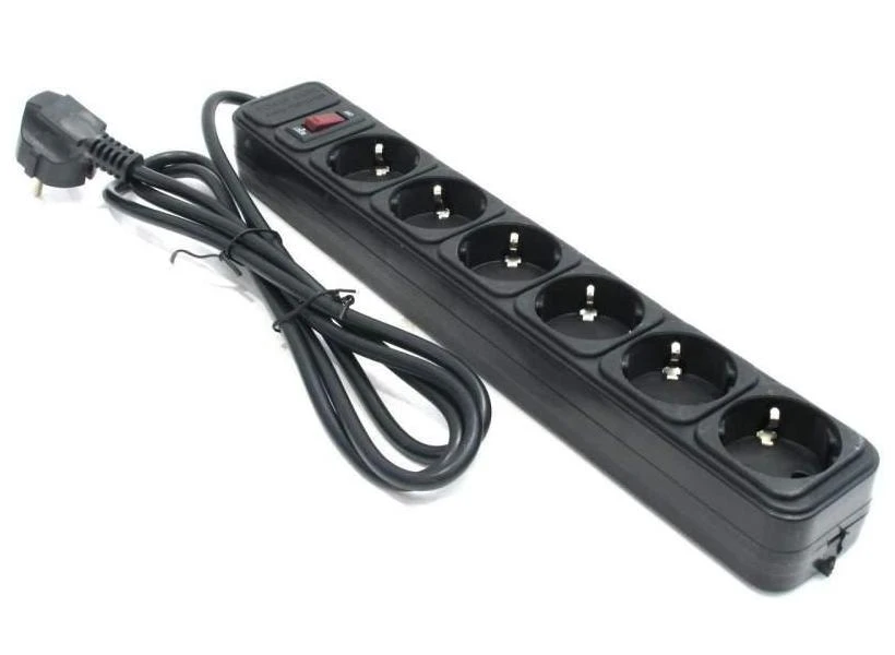 Сетевой фильтр ultra power up6-b-10ppb, 6 розеток, 3м, чёрный 2