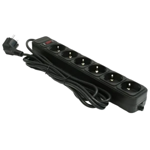 Сетевой фильтр ultra power up6-b-10ppb, 6 розеток, 3м, чёрный