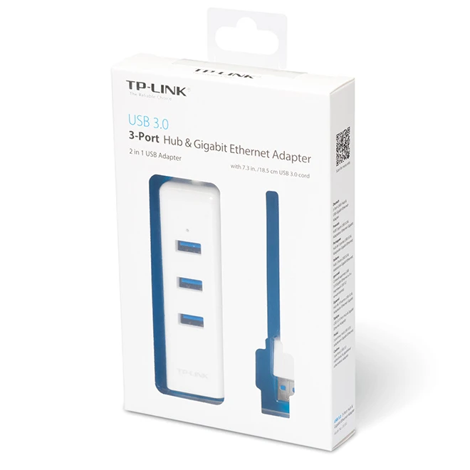 Adaptor usb 3.0 ue330 2 în 1- adaptor gigabit ethernet & 3-port hub ue330 tp-link 3