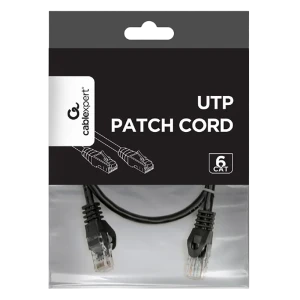 Patch cord cablexpert pp6u-0.5m/bk, cat6 utp, 0,5m, negru Thumbnail 4