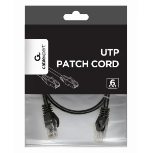 Patch cord cablexpert pp6u-0.5m/bk, cat6 utp, 0,5m, negru Thumbnail 2