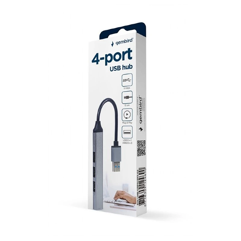 Usb-концентратор gembird uhb-u3p1u2p3-02, серебристый 5