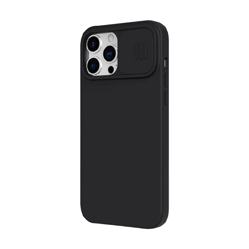Husă nillkin iphone 13 pro, camshield silky magnetic silicone, elegant black 2