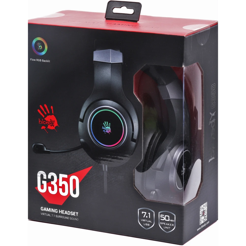 Игровая гарнитура bloody g350, usb, чёрный 10