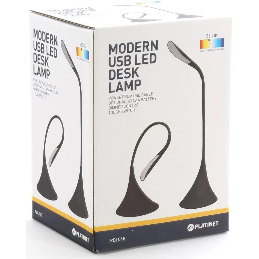 Lampa de birou platinet desk lamp 3,5w flexible 43827, negru 3
