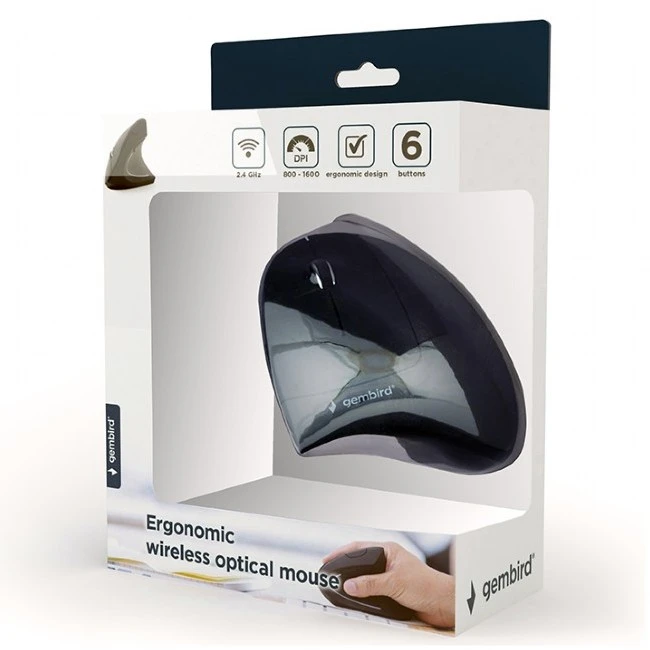 Беcпроводная мышь gembird musw-ergo, чёрный 6