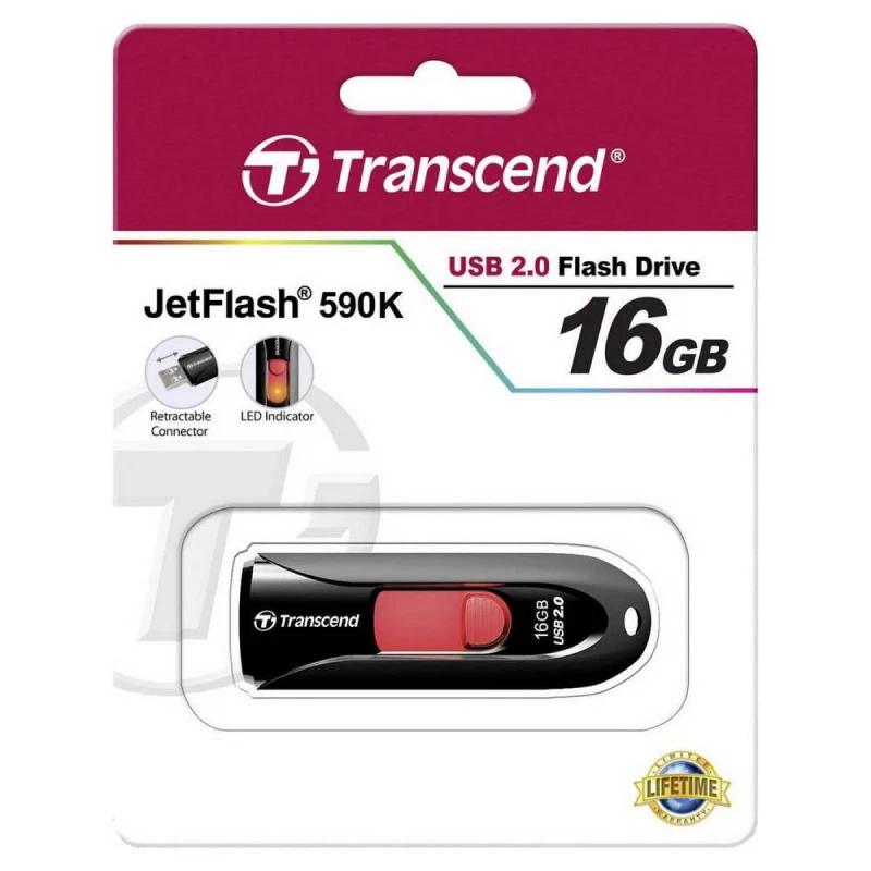 Memorie usb transcend jetflash 590, 16gb, negru 8