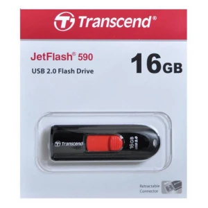 Usb flash накопитель transcend jetflash 590, 16гб, чёрный