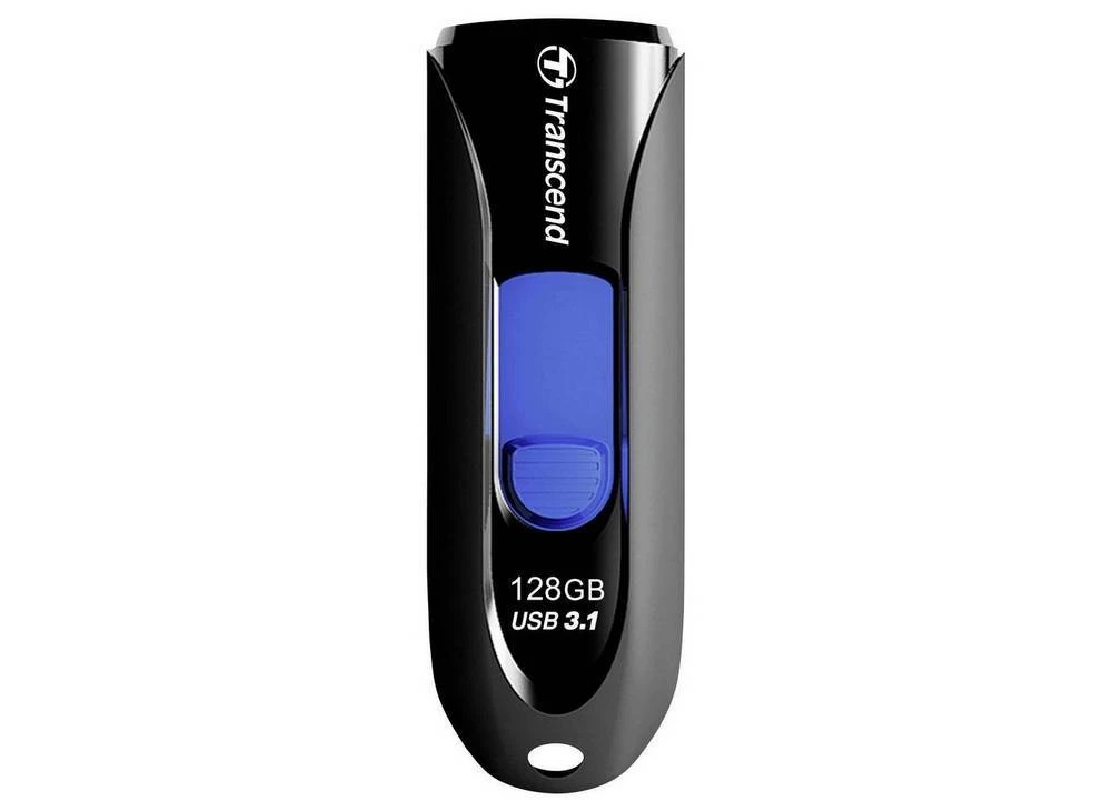 Usb flash накопитель transcend jetflash 790, 128гб, чёрный/синий 3