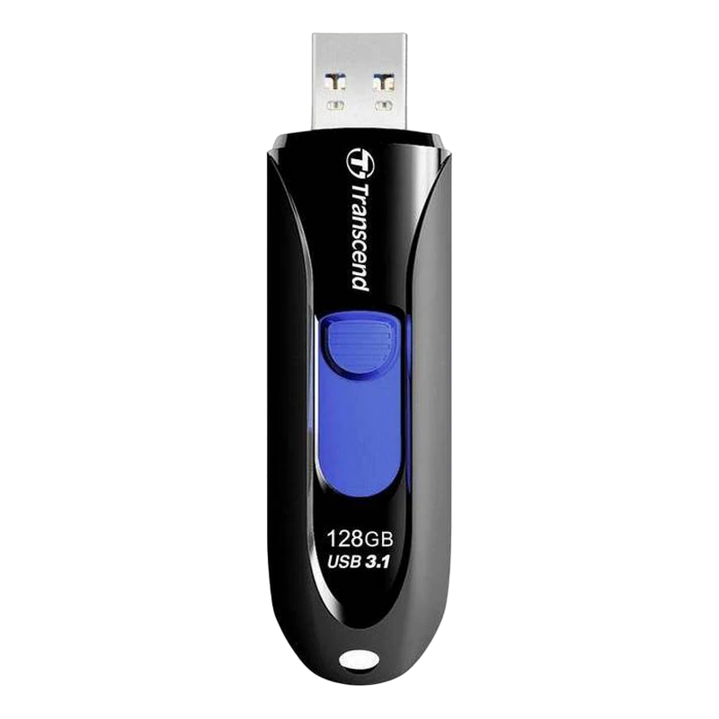 Usb flash накопитель transcend jetflash 790, 128гб, чёрный/синий 6