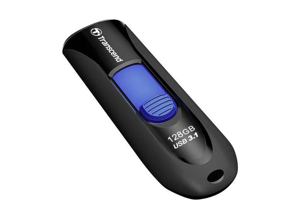 Usb flash накопитель transcend jetflash 790, 128гб, чёрный/синий 10