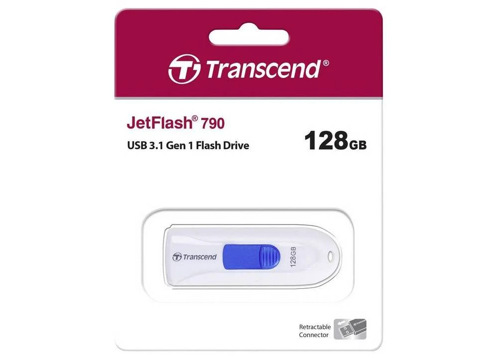 Memorie usb transcend jetflash 790, 128gb, alb 2