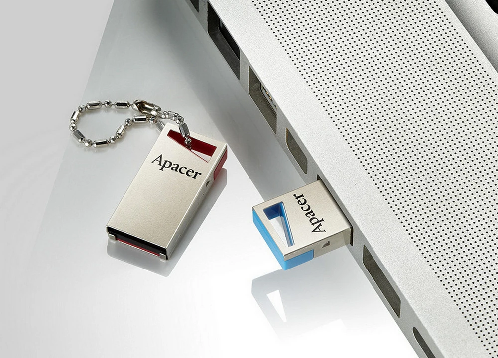 Usb flash накопитель apacer ah155, 64гб, серебристый/синий 8