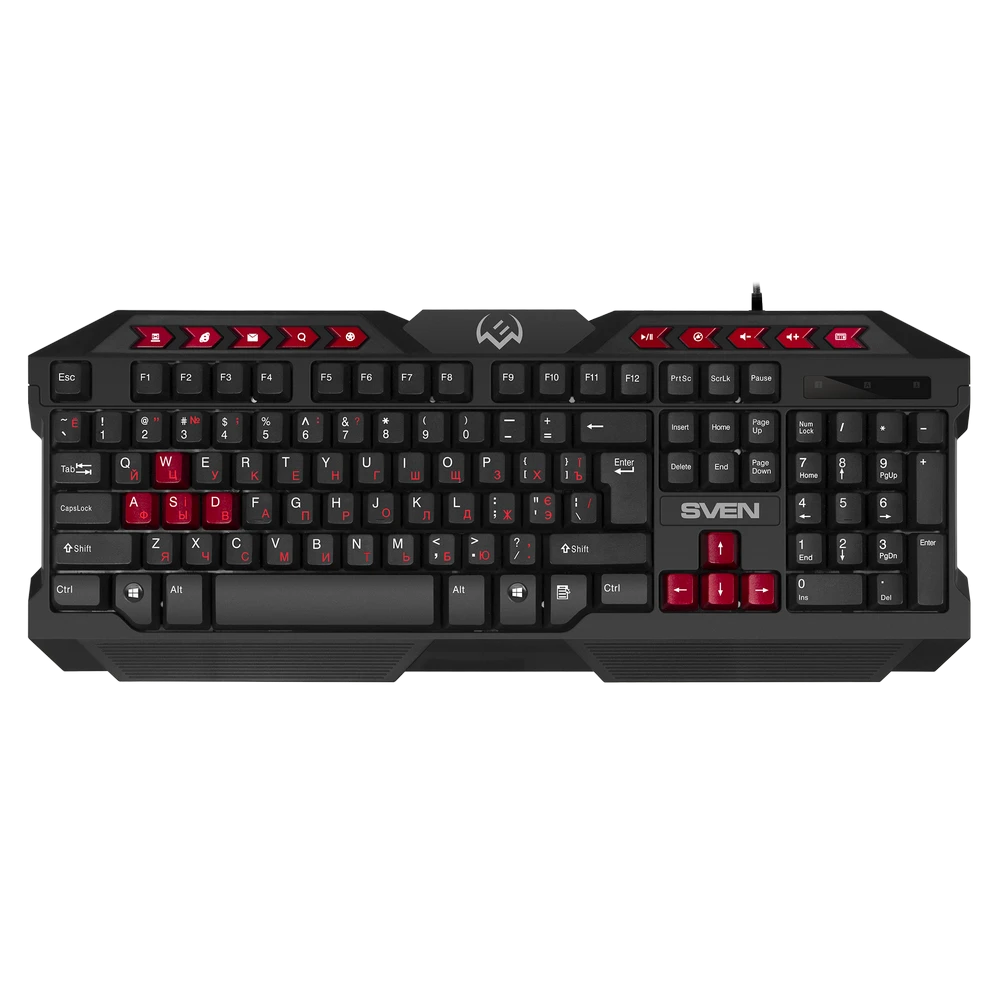 Set tastatură + mouse + mouse pad sven gs-9200, cu fir, negru/rosu 9