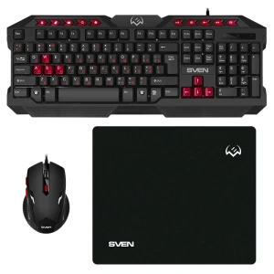 Set tastatură + mouse + mouse pad sven gs-9200, cu fir, negru/rosu Thumbnail 7