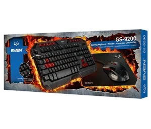Set tastatură + mouse + mouse pad sven gs-9200, cu fir, negru/rosu Thumbnail 3