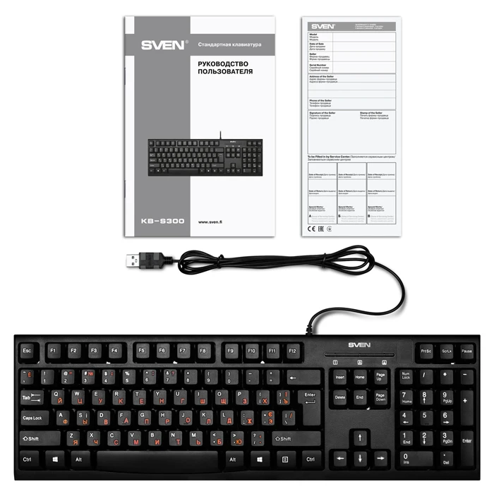 Клавиатура sven kb-s300, проводное, чёрный 4