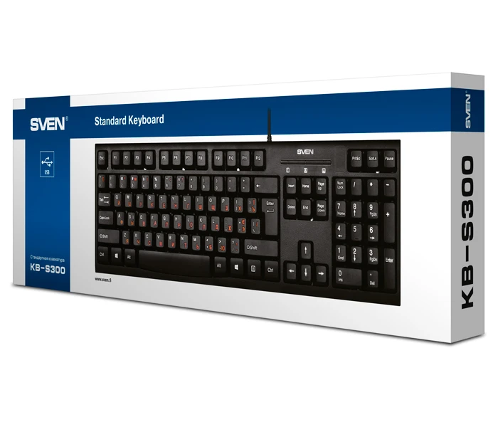 Клавиатура sven kb-s300, проводное, чёрный 5