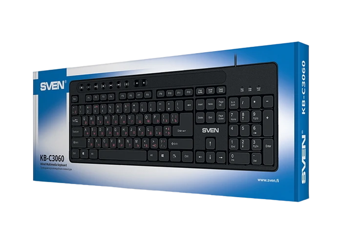 Tastatură sven kb-c3060, cu fir, negru 8