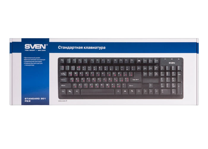 Клавиатура sven standard 301, проводное, чёрный 10