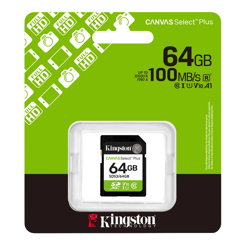 Карта памяти kingston canvas select plus, 64гб (sds3/64gb) 2