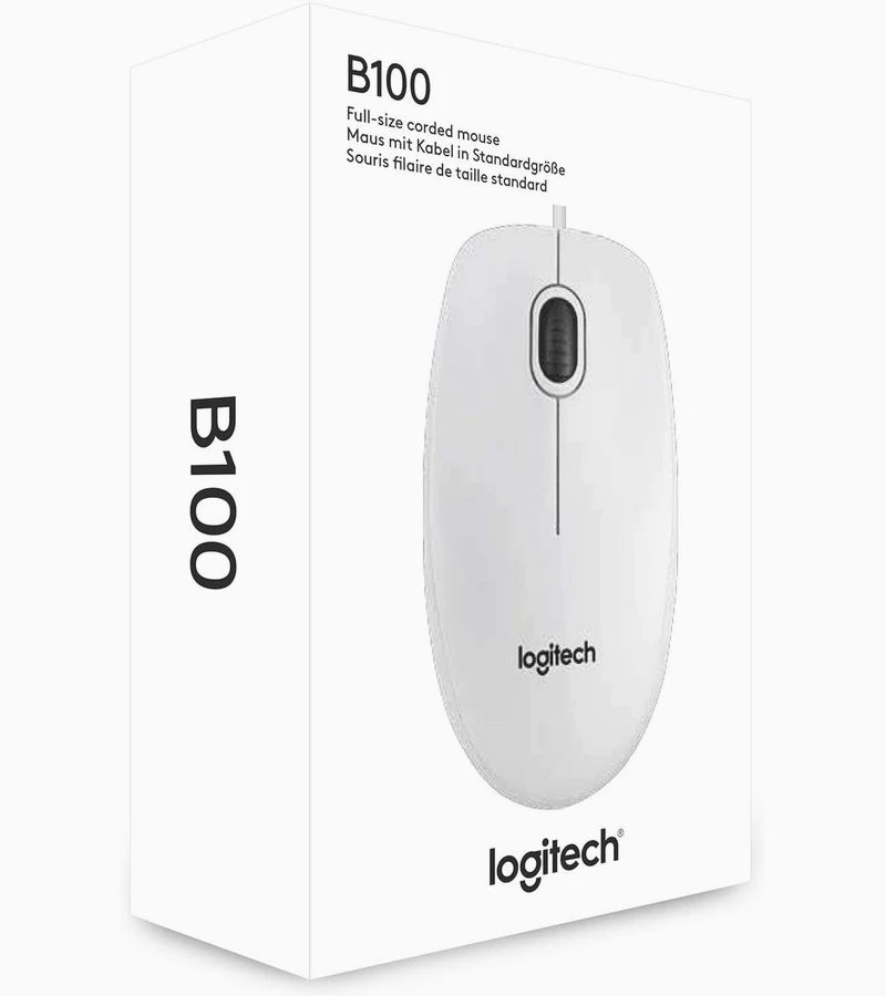 Мышь logitech b100, белый 4