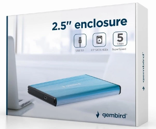 Carcasă externă gembird ee2-u3s-3-b, albastru (ee2-u3s-3-b) 2