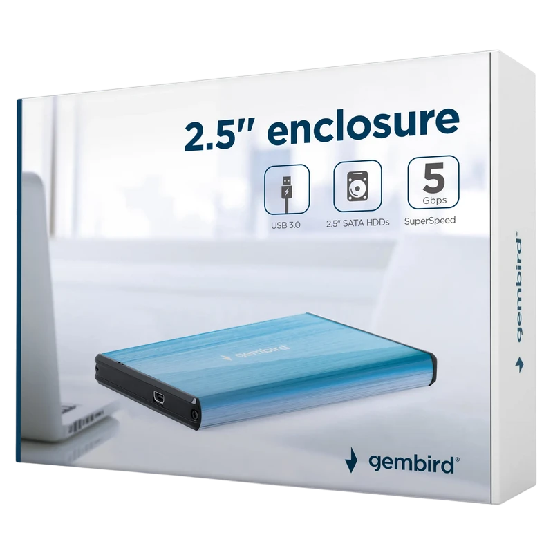 Carcasă externă gembird ee2-u3s-3-b, albastru (ee2-u3s-3-b) 4