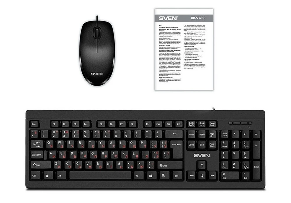 Set tastatură + mouse sven kb-s320c, cu fir, negru 18