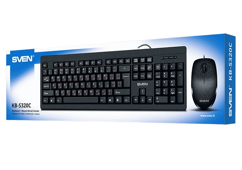 Set tastatură + mouse sven kb-s320c, cu fir, negru 10